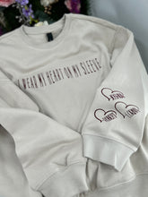 Cargar imagen en el visor de la galería, I Wear My Heart On My Sleeve Suede Lettering Sweatshirt
