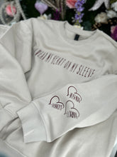 Cargar imagen en el visor de la galería, I Wear My Heart On My Sleeve Suede Lettering Sweatshirt