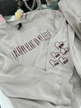 Cargar imagen en el visor de la galería, I Wear My Heart On My Sleeve Suede Lettering Sweatshirt