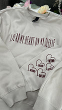 Load image into Gallery viewer, I Wear My Heart On My Sleeve Suede Lettering Sweatshirt
